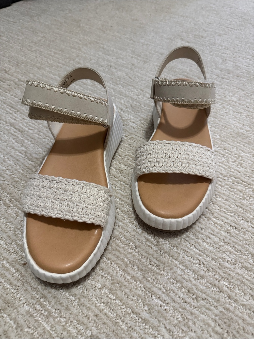 Dolce Vita Cream Woven Platform Sandals